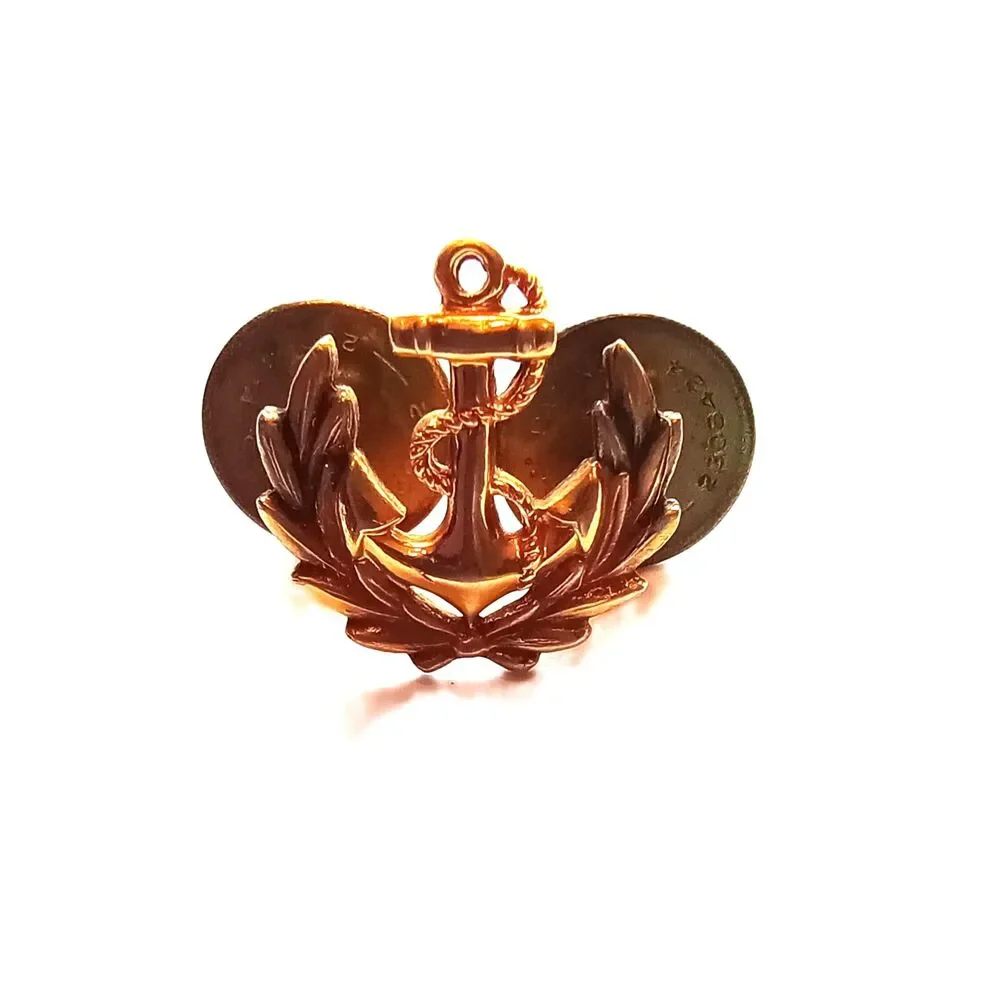 10K gold filled U.S. Navy Midshipman insignia badge pin vintage